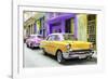 Cuba Fuerte Collection - Old Cars Chevrolet Yellow and Pink-Philippe Hugonnard-Framed Photographic Print