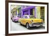 Cuba Fuerte Collection - Old Cars Chevrolet Yellow and Pink-Philippe Hugonnard-Framed Photographic Print