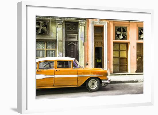 Cuba Fuerte Collection - Old Classic American Orange Car-Philippe Hugonnard-Framed Photographic Print