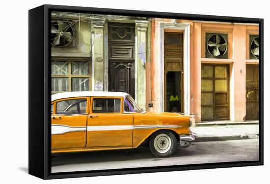 Cuba Fuerte Collection - Old Classic American Orange Car-Philippe Hugonnard-Framed Stretched Canvas