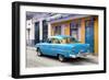 Cuba Fuerte Collection - Old Cuban Blue Car-Philippe Hugonnard-Framed Premium Photographic Print