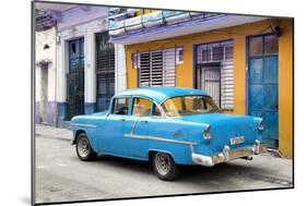 Cuba Fuerte Collection - Old Cuban Blue Car-Philippe Hugonnard-Mounted Photographic Print
