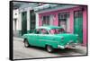 Cuba Fuerte Collection - Old Cuban Coral Green Car-Philippe Hugonnard-Framed Stretched Canvas