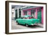 Cuba Fuerte Collection - Old Cuban Coral Green Car-Philippe Hugonnard-Framed Photographic Print