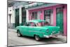 Cuba Fuerte Collection - Old Cuban Coral Green Car-Philippe Hugonnard-Mounted Photographic Print