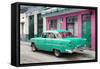 Cuba Fuerte Collection - Old Cuban Coral Green Car-Philippe Hugonnard-Framed Stretched Canvas