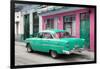 Cuba Fuerte Collection - Old Cuban Coral Green Car-Philippe Hugonnard-Framed Photographic Print