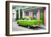 Cuba Fuerte Collection - Old Cuban Green Car-Philippe Hugonnard-Framed Photographic Print