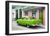 Cuba Fuerte Collection - Old Cuban Green Car-Philippe Hugonnard-Framed Photographic Print