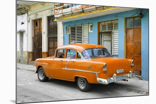 Cuba Fuerte Collection - Old Cuban Orange Car-Philippe Hugonnard-Mounted Photographic Print
