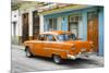 Cuba Fuerte Collection - Old Cuban Orange Car-Philippe Hugonnard-Mounted Photographic Print