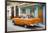 Cuba Fuerte Collection - Old Cuban Orange Car-Philippe Hugonnard-Framed Photographic Print