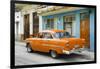 Cuba Fuerte Collection - Old Cuban Orange Car-Philippe Hugonnard-Framed Photographic Print