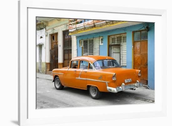 Cuba Fuerte Collection - Old Cuban Orange Car-Philippe Hugonnard-Framed Photographic Print