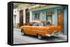 Cuba Fuerte Collection - Old Cuban Orange Car-Philippe Hugonnard-Framed Stretched Canvas