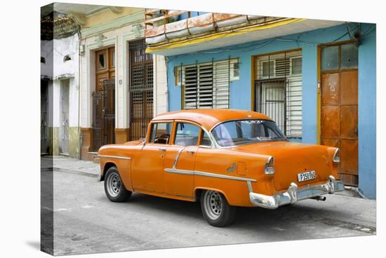 Cuba Fuerte Collection - Old Cuban Orange Car-Philippe Hugonnard-Stretched Canvas