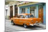 Cuba Fuerte Collection - Old Cuban Orange Car-Philippe Hugonnard-Mounted Photographic Print