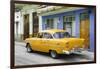 Cuba Fuerte Collection - Old Cuban Yellow Car-Philippe Hugonnard-Framed Photographic Print