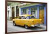 Cuba Fuerte Collection - Old Cuban Yellow Car-Philippe Hugonnard-Framed Photographic Print