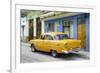 Cuba Fuerte Collection - Old Cuban Yellow Car-Philippe Hugonnard-Framed Photographic Print