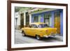 Cuba Fuerte Collection - Old Cuban Yellow Car-Philippe Hugonnard-Framed Photographic Print