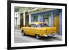 Cuba Fuerte Collection - Old Cuban Yellow Car-Philippe Hugonnard-Framed Photographic Print