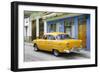 Cuba Fuerte Collection - Old Cuban Yellow Car-Philippe Hugonnard-Framed Photographic Print