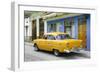 Cuba Fuerte Collection - Old Cuban Yellow Car-Philippe Hugonnard-Framed Photographic Print