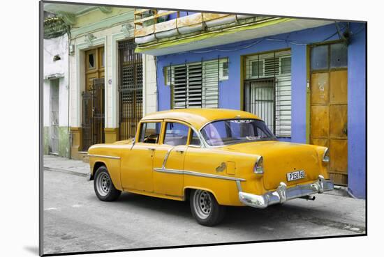 Cuba Fuerte Collection - Old Cuban Yellow Car-Philippe Hugonnard-Mounted Photographic Print