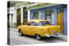 Cuba Fuerte Collection - Old Cuban Yellow Car-Philippe Hugonnard-Stretched Canvas