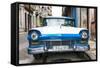 Cuba Fuerte Collection - Old Ford Blue Car-Philippe Hugonnard-Framed Stretched Canvas