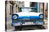 Cuba Fuerte Collection - Old Ford Blue Car-Philippe Hugonnard-Stretched Canvas