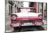 Cuba Fuerte Collection - Old Ford Pink Car-Philippe Hugonnard-Mounted Photographic Print