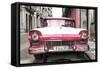 Cuba Fuerte Collection - Old Ford Pink Car-Philippe Hugonnard-Framed Stretched Canvas