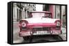 Cuba Fuerte Collection - Old Ford Pink Car-Philippe Hugonnard-Framed Stretched Canvas