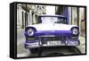 Cuba Fuerte Collection - Old Ford Purple Car-Philippe Hugonnard-Framed Stretched Canvas