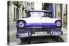 Cuba Fuerte Collection - Old Ford Purple Car-Philippe Hugonnard-Stretched Canvas