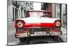 Cuba Fuerte Collection - Old Ford Red Car-Philippe Hugonnard-Mounted Photographic Print