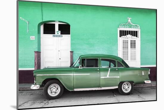 Cuba Fuerte Collection - Old Green Car-Philippe Hugonnard-Mounted Photographic Print