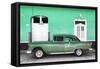 Cuba Fuerte Collection - Old Green Car-Philippe Hugonnard-Framed Stretched Canvas