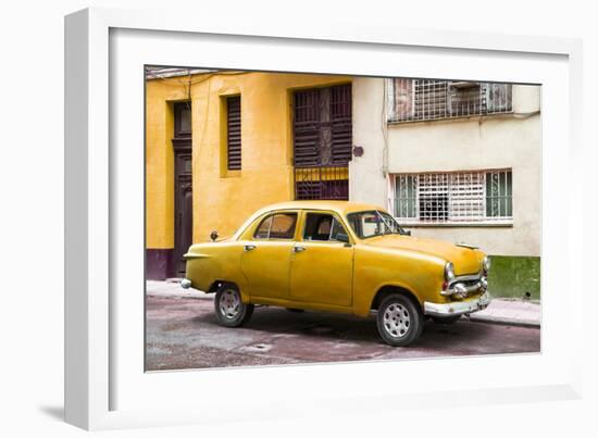 Cuba Fuerte Collection - Old Orange Car in the Streets of Havana-Philippe Hugonnard-Framed Photographic Print