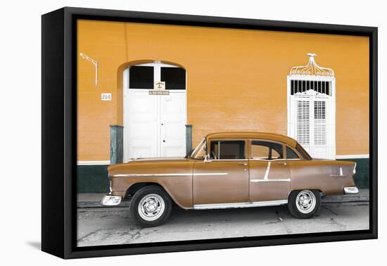 Cuba Fuerte Collection - Old Orange Car-Philippe Hugonnard-Framed Stretched Canvas