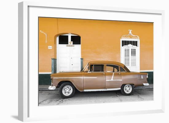 Cuba Fuerte Collection - Old Orange Car-Philippe Hugonnard-Framed Photographic Print