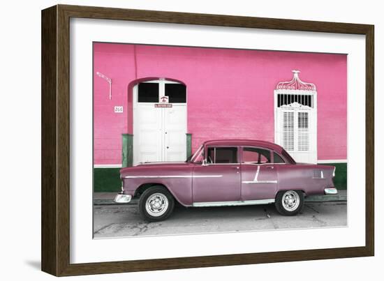 Cuba Fuerte Collection - Old Pink Car-Philippe Hugonnard-Framed Photographic Print