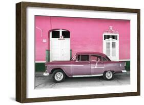 Cuba Fuerte Collection - Old Pink Car-Philippe Hugonnard-Framed Photographic Print