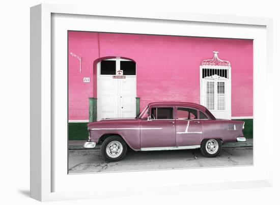 Cuba Fuerte Collection - Old Pink Car-Philippe Hugonnard-Framed Photographic Print