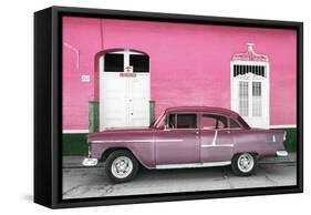 Cuba Fuerte Collection - Old Pink Car-Philippe Hugonnard-Framed Stretched Canvas