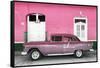 Cuba Fuerte Collection - Old Pink Car-Philippe Hugonnard-Framed Stretched Canvas