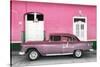 Cuba Fuerte Collection - Old Pink Car-Philippe Hugonnard-Stretched Canvas