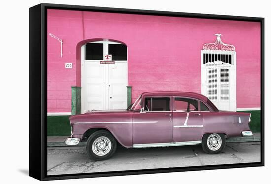 Cuba Fuerte Collection - Old Pink Car-Philippe Hugonnard-Framed Stretched Canvas